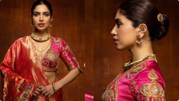 মারাঠি সাজে ঐতিহ্যের ছোঁয়ায় নজর কাড়লেন ভূমি